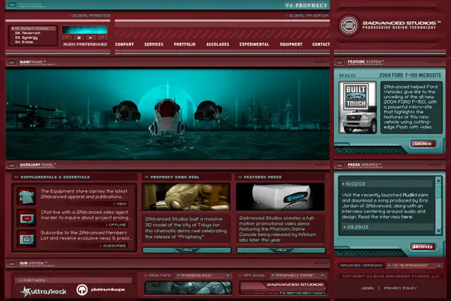 2Advanced Studios — Flash website in 2003

