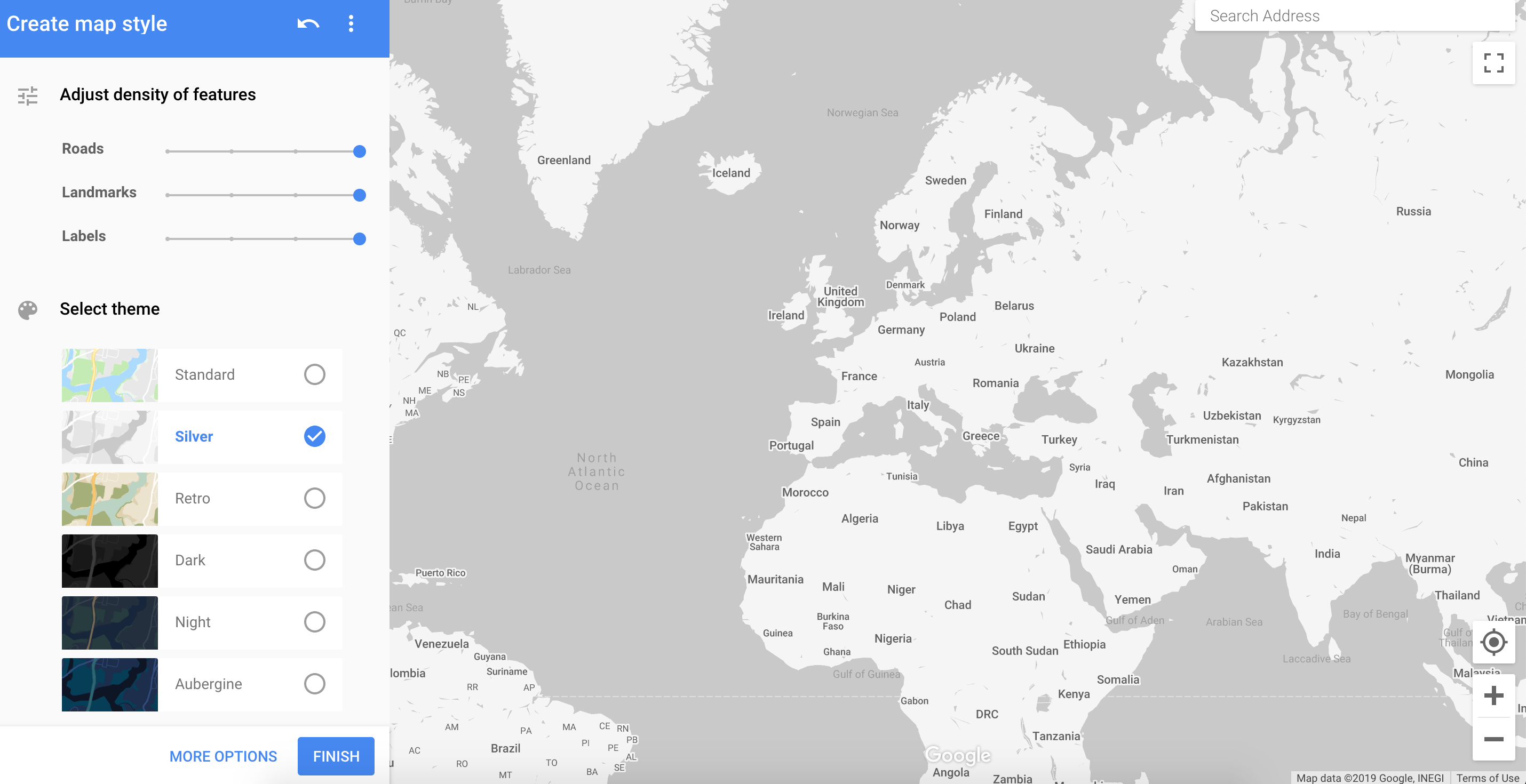 Customize Google Maps website screenshot